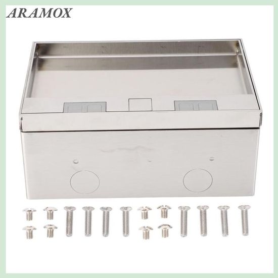 SOTECH Prise encastrée (2 x prises Schuko) aspect acier inoxydable avec