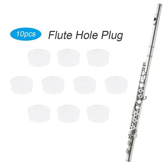 Akozon 10pcs Bouchon de trou de flûte en caoutchouc Kit de remplacement  Accessoires pour instruments de musique 7x2.5mm