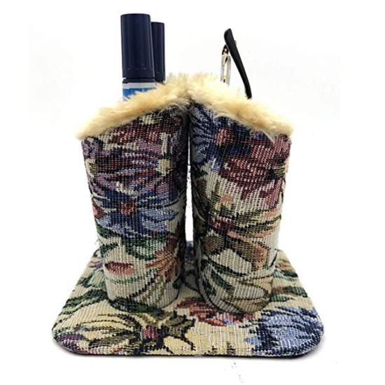 Porte-lunettes En Tissu Doublé Peluche - Support De Bureau - Pour Lunettes De Vue Et De Soleil - Bleu Marine - 9