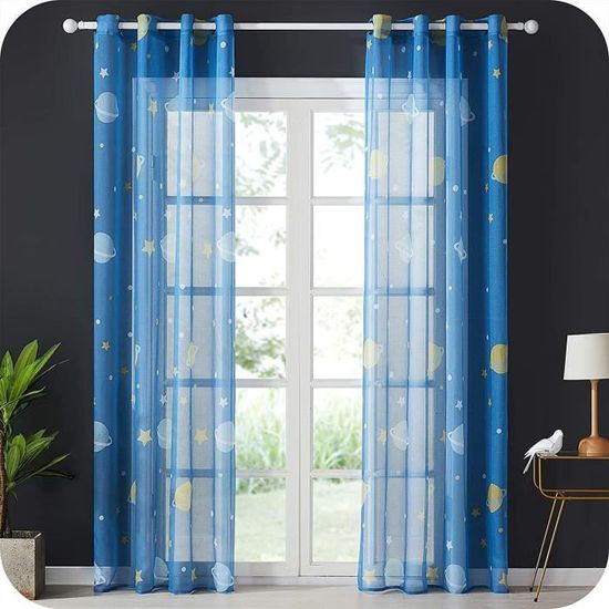 Patte Patrouille Rideaux Garçon et Fille Chambre 180x160cm Toutous Bleu
