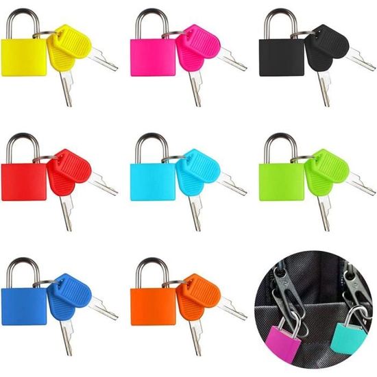 Lot de 12 petits cadenas avec clés, 12 mini cadenas pour bagages, sacs