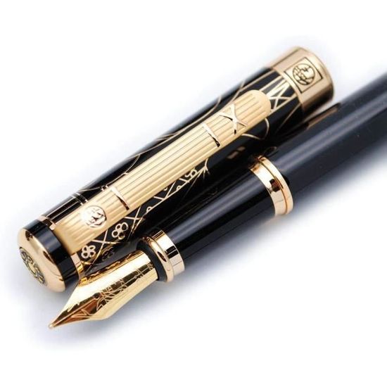 Stylo Plume Picasso 916 Malage - Pointe Extra Fine 0,38 Mm (EF) - Corps Laiton Rouge Aube, Avec Convertisseur
