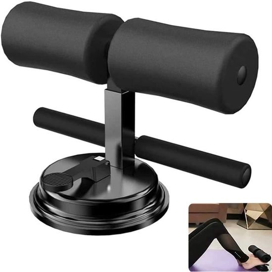 Barre Abdominale Portable à Ventouses – Triple Ventouse, Réglable, Support Smartphone, Pour Abdos, Pompes, Yoga