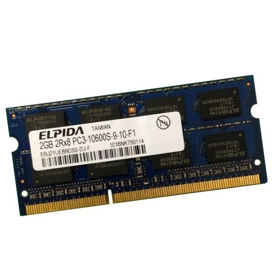 2Go RAM PC Portable SODIMM Elpida EBJ21UE8BBS0 DJ F PC3 10600S 1333MHz DDR3 2Rx8 Cdiscount Informatique