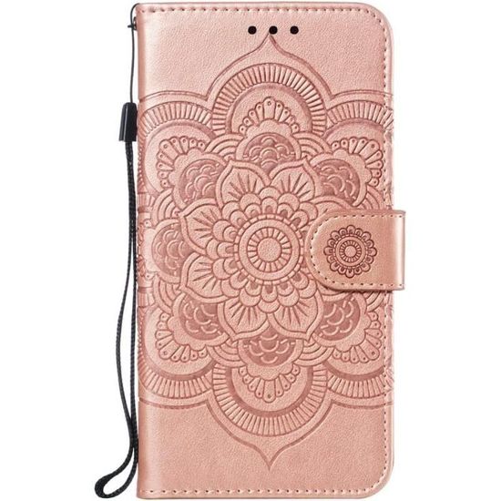 Huawei Nova 5 Pro Coque Motif Mandala Tribal Fleur Imprimé PU Cuir TPU Silicone Intérieur coque magnétique huawei nova 5t