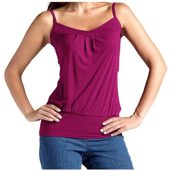 Gilet droit court sans manches col rond bordeaux femme | Bréal