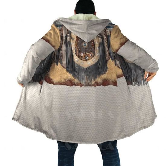 Bastwahl - Cardigan à Capuche Imprimé Mythologie Nordique Pour Homme - Style Motard, Mi-long - Printemps/été