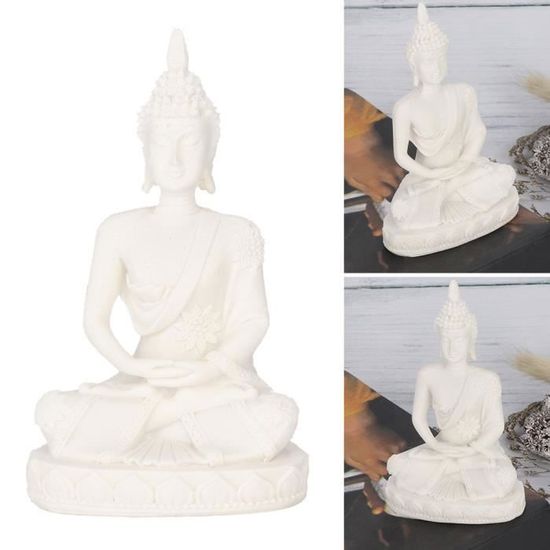 Figurine - TMISHION - Statue de Bouddha assis - Artisanat en grès et