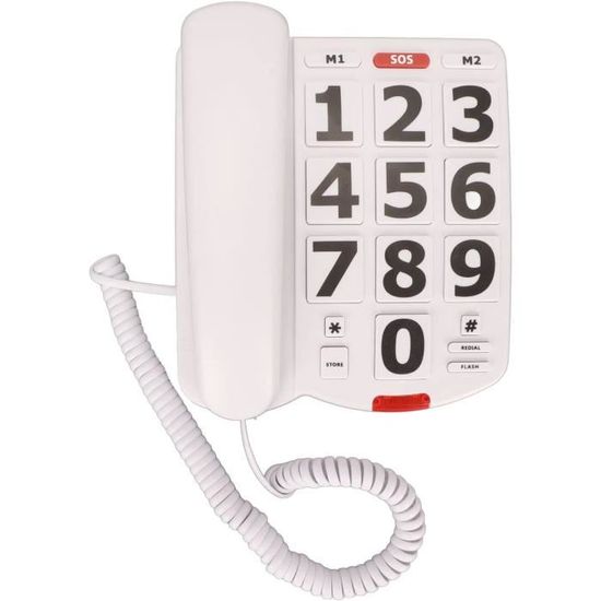 Téléphone Filaire À Grosses Touches Pour Malentendants Et Malvoyants — free download