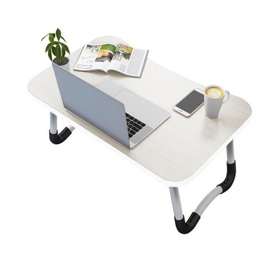 KIMISS Table d'étude pliable multifonctionnelle réglable au-dessus du lit  (couleur chêne)-MAD - Cdiscount Maison