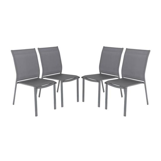 Happy Garden Lot De 4 Chaises Empilables Aluminium Textilène – Terracotta, Confort Et Style Pour Jardin