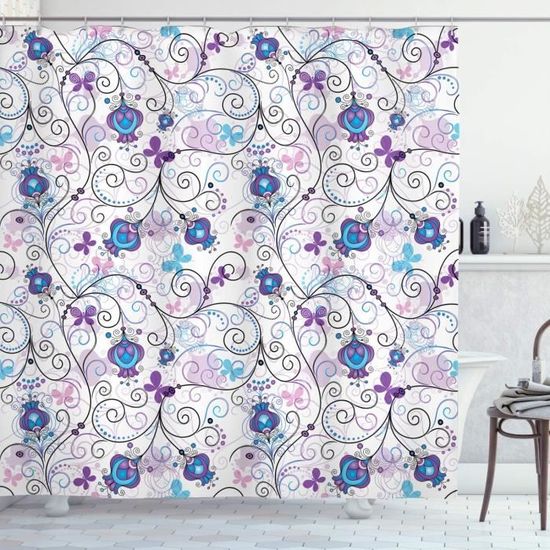 ABAKUHAUS Princesse Rideau De Douche, Papillons Fée Des