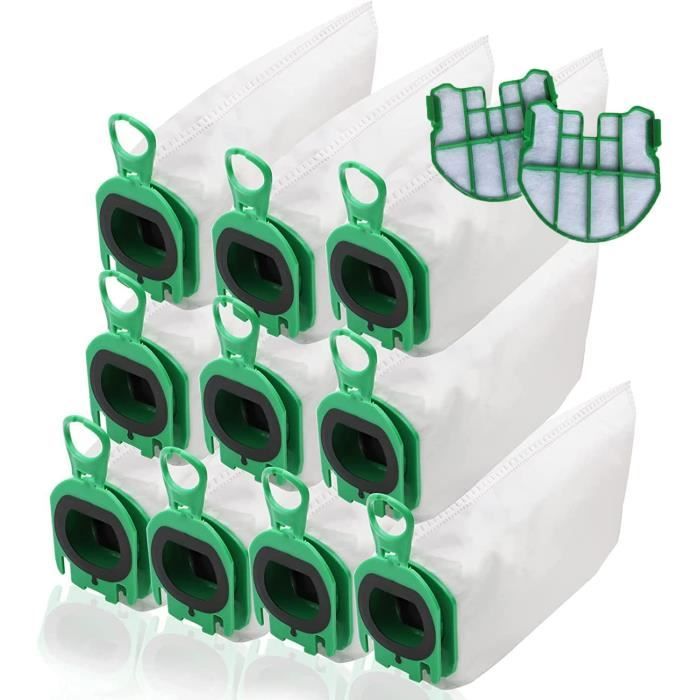10 Sacs Pour Aspirateur Vorwerk Kobold VB100 / FP100 + 2 Filtres Moteur