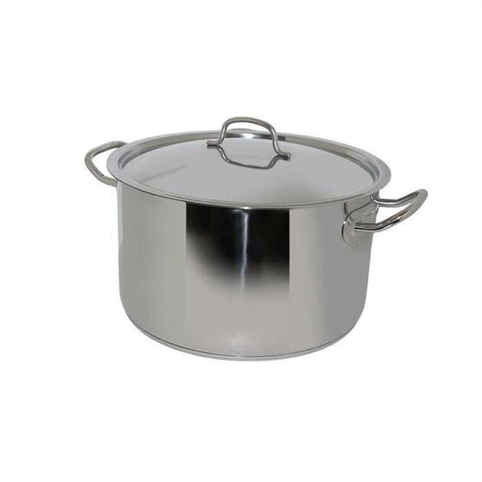 Marmite avec couvercle inox pro - Ø 24 cm - 6 L - Gris métal - Tous feux dont induction