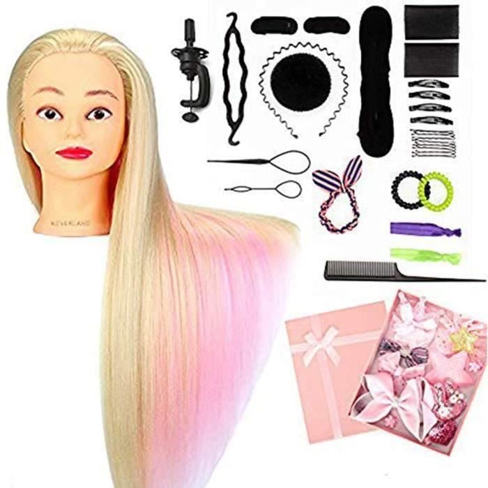 Tête À Coiffer professionnelle Neverland Beauty 66cm Têtes d'exercice Coiffure Cosmétologie Pratique Mannequin Poupée 100% de Cheveu