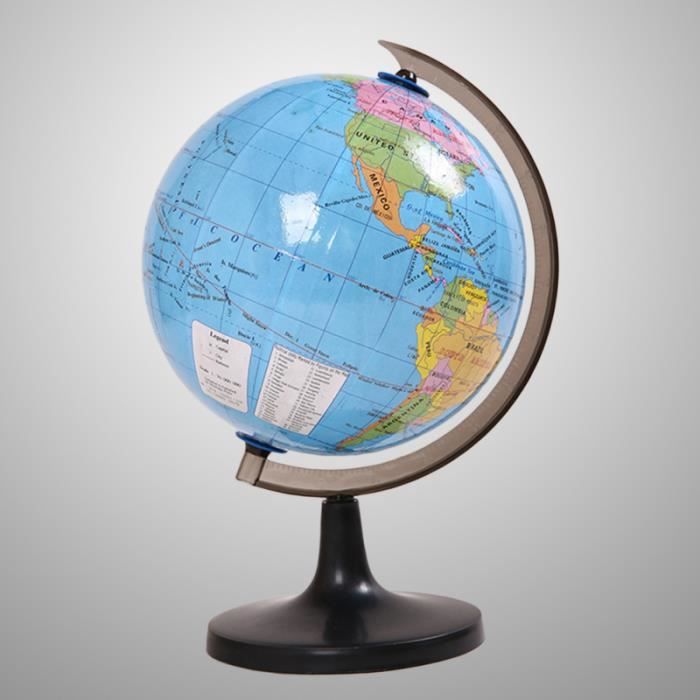 Globe Terrestre de Monde Politique de 7,2 Pouces AVEC SUPPORT DE BUREAU balle - boule - ballon jeux de recre - jeux d'exterieur