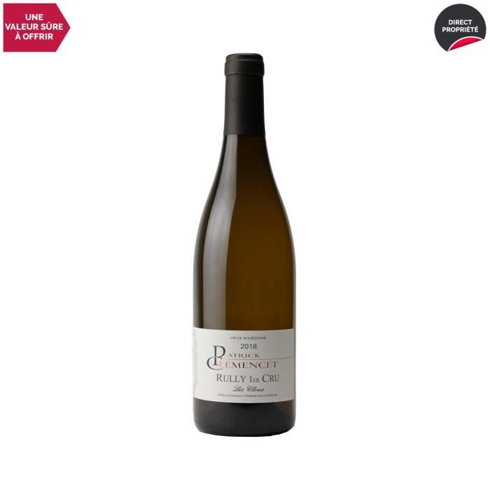 Rully 1er Cru Blanc 2018 - 75cl - Patrick Clémencet - Vin AOC Blanc de Bourgogne - Cépage Chardonnay