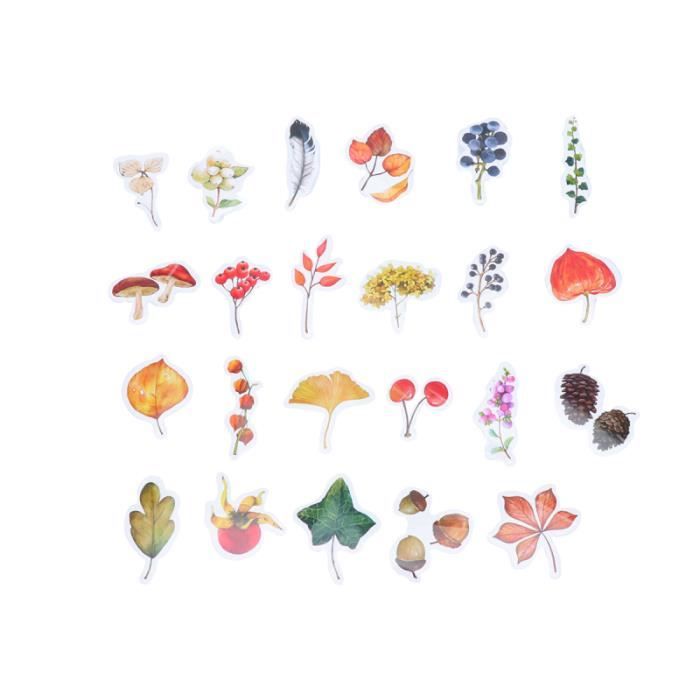 3 Set Creative Fallen Leaves Stickers Belle étiquette autocollant de cachetage cadeau de décoration pour Festival WALLET