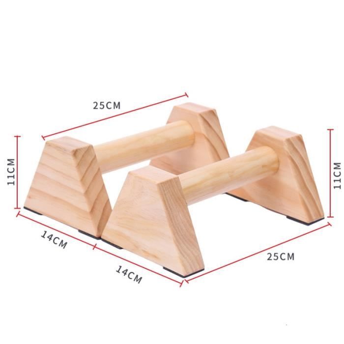 25cm en bois Calisthenics Handstand gymnastique exercice entraînement barre parallèle 1 paire Fitnes - Modèle: Marron -