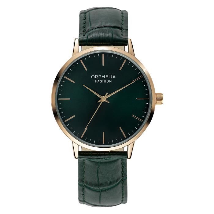 Orphelia Fashion - Montre Hommes - Quartz - Analogique - Bracelet en Cuir - Vert - OF711810