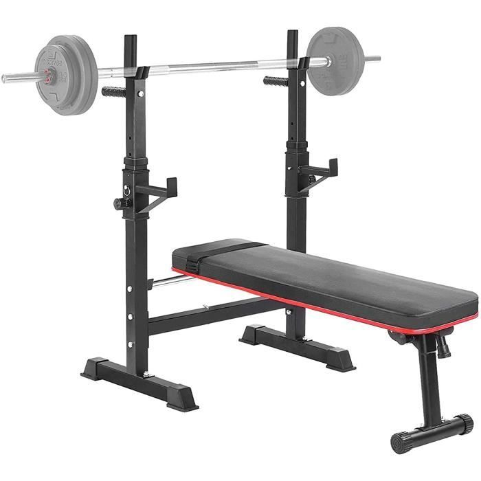 Femor Bancs Musculation Pliable avec Support de Barres Réglable, Repose Barre Musculation, Barre Horizontal Barbell Rack, Barbell Ra