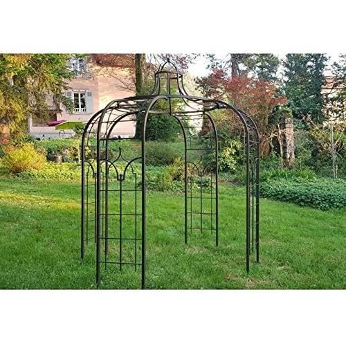 PERGOLA L'Héritier Du Temps Gloriette Princess Medium Tonnelle Pergola de Jardin Abris Rond en Fer Forgé Peinture 63