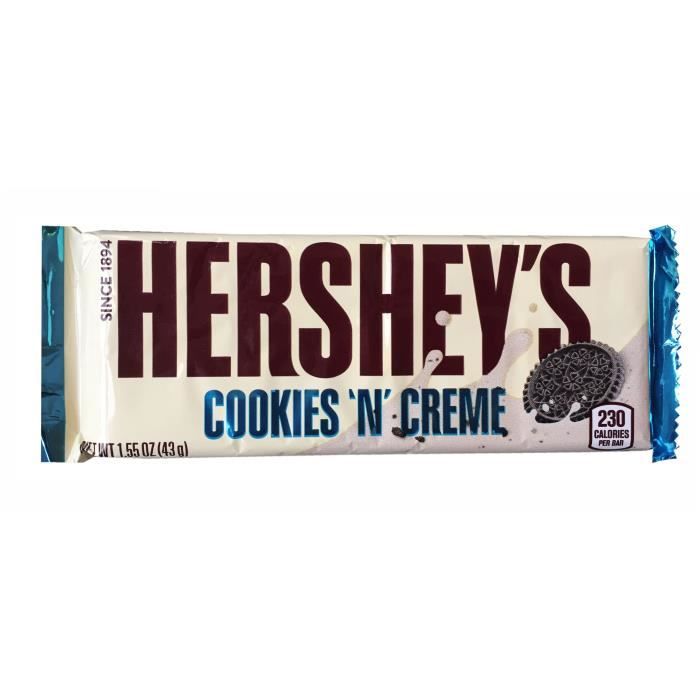 HERSHEY'S Barre de Chocolat Cookies 'N' Creme - 43 g