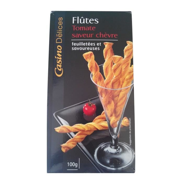 CASINO DELICES Flûtes Tomate Saveur Chèvre - 100 g