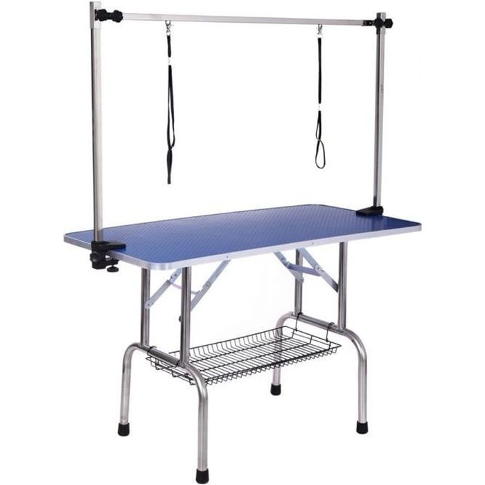 iKayaa Table de toilettage pliante Grand Angle 36 pouces Etui Capacité 150KG lourde