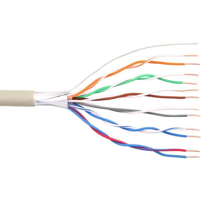 Câble téléphone InLine® 12 fils, 6x2x0,6mm, pour installation, 25m Couronne