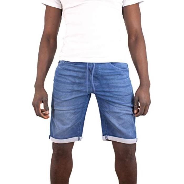 Bermuda denim uni Torrente Couture Rezzo - Bleu Indigo