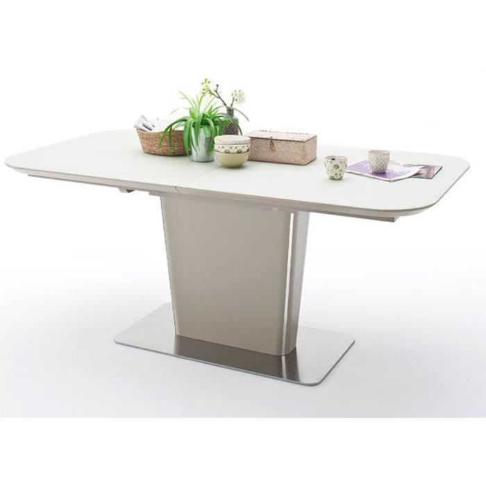 Table à manger extensible laqué taupe mat - 140-180 x 76 x 85 cm