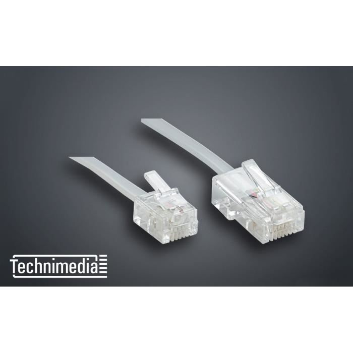 TECHNIMEDIA 9137TM62 Câble RJ11 M / RJ45 M - 3 m - Blanc