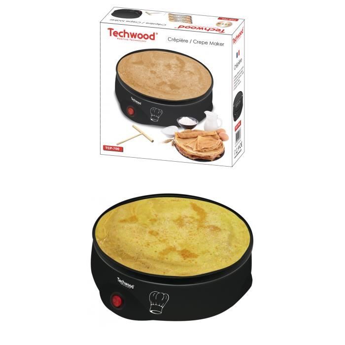 Crêpière Electrique 25cm 700 W Antiadhésif 2 Voyants Fond antidérapant Haute qualité