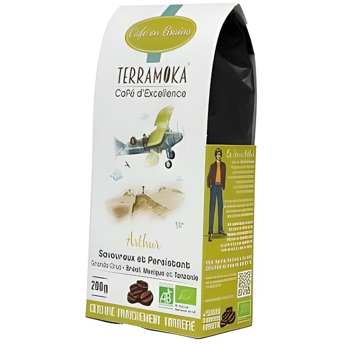Café bio en grain 80% Arabica , 20% Robusta Tanzanie - Arthur - Terramoka