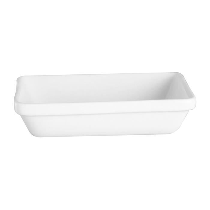 LOT DE 6 PLATS GRATINER 14X9CM EN GRES BLANC
