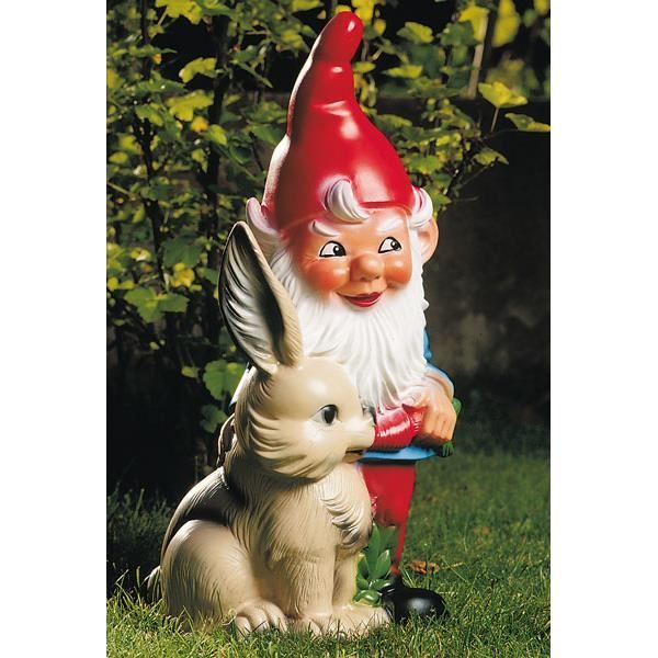 Nain de jardin avec lapin 30 cm