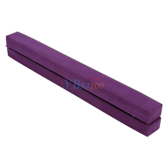 2.2M Poutre pliant gymnastique yoga Outil de formation de gym rigide(violet)