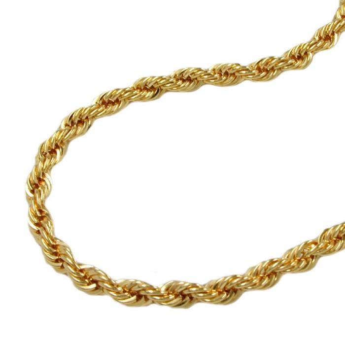 Bracelet chaîne cordon 2mm OR 9K 19cm