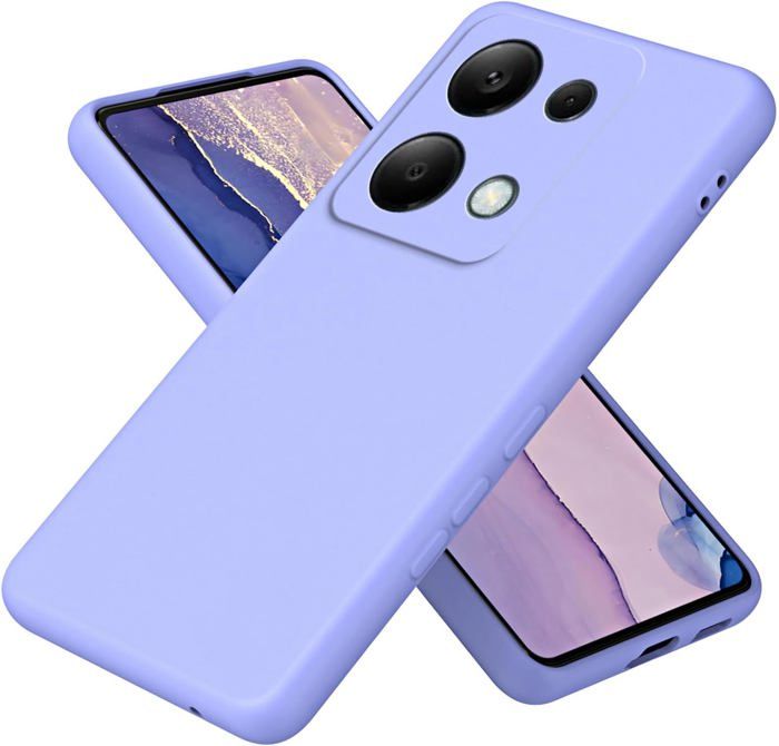 Coque pour Xiaomi Redmi Note 13 Pro 4G / Xiaomi Poco M6 Pro Liquid Silicone Case Épaissi avec Doublure en Microfibre - Violet