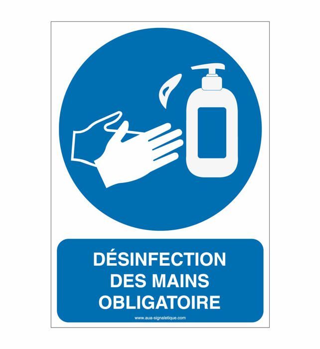 Panneau Lavage des mains obligatoire personnalisé