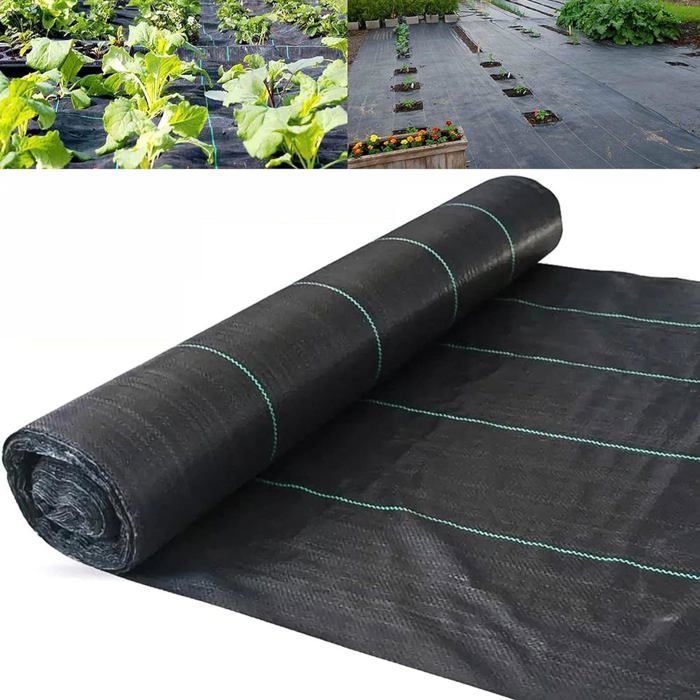 Toile De Paillage Contre Les Mauvais Herbes 2M X 25M, Tapis En Tissu Anti Mauvaises Herbes De Jardin En Pp Pour Jardin Allee Noir 60 Gm 83862260