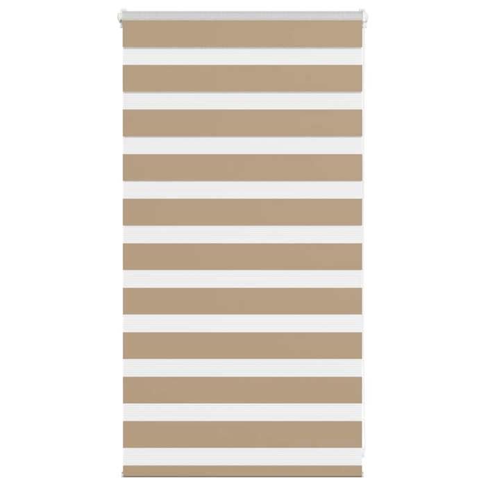 vidaXL Store zèbre marron sable largeur du tissu 759 cm polyester store à enrouleur zébré store zébré pour fenêtre store 4014517