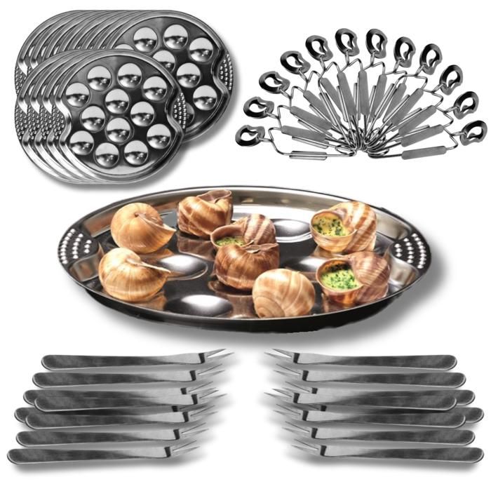 ENASTYL - Service à escargots de 18 pièces - 5040063 - 6 assiettes à