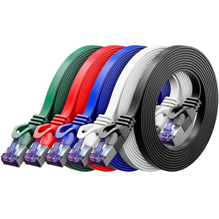 0,25m - Cat6 piatto cavo di rete blu - 1 pezzo 1000 Mbit/s Gigabit LAN