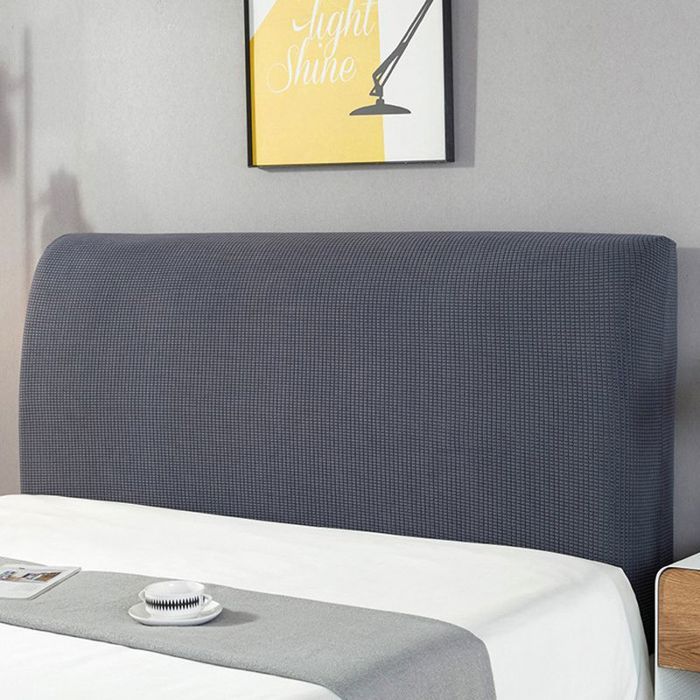 Housse De Tête De Lit Extensible Rembourrée - Lavable, Antipoussière, Pour Lits Simple à King Size - Gris Foncé 90-110cm