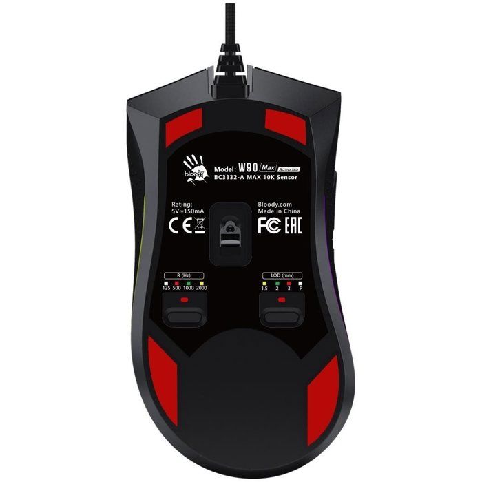 de jeu A4TECH BLOODY W90MAX Filaire 10000 DPI Rétroéclairage RGB