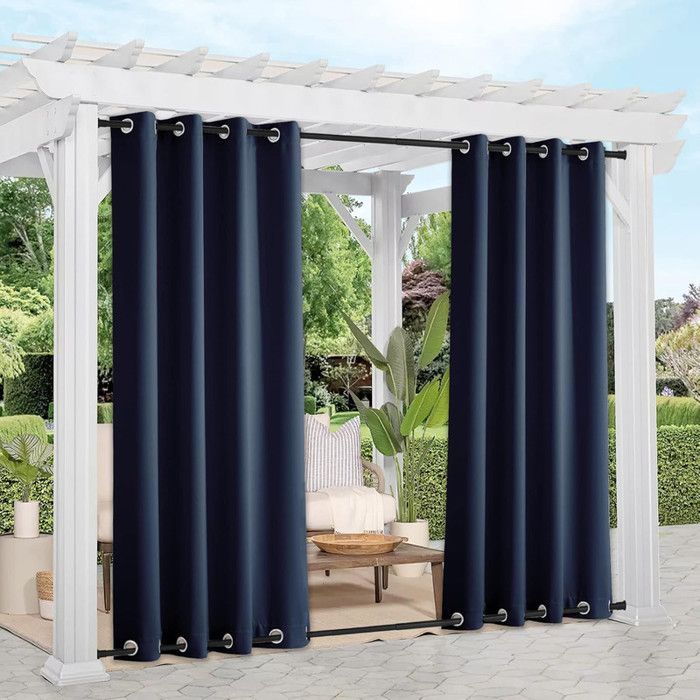 Rideau D'Extérieur Imperméable BONZER 305x213 Cm - Occultant, Isolation Thermique, Œillets, Pour Terrasse/Balcon