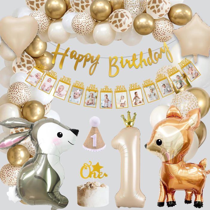Decoration Anniversaire 1 An, Anniversaire 1 An Fille Garcon,Beige Or ...