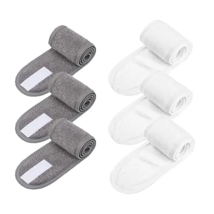 3 Bandeaux Maquillage Noir - Doux Et Absorbant - Pour Spa, Yoga, Soins